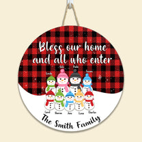 Bless This Home And All Who Enter - Personalized Wood Wreath