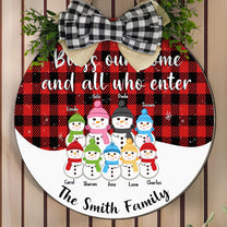 Bless This Home And All Who Enter - Personalized Wood Wreath