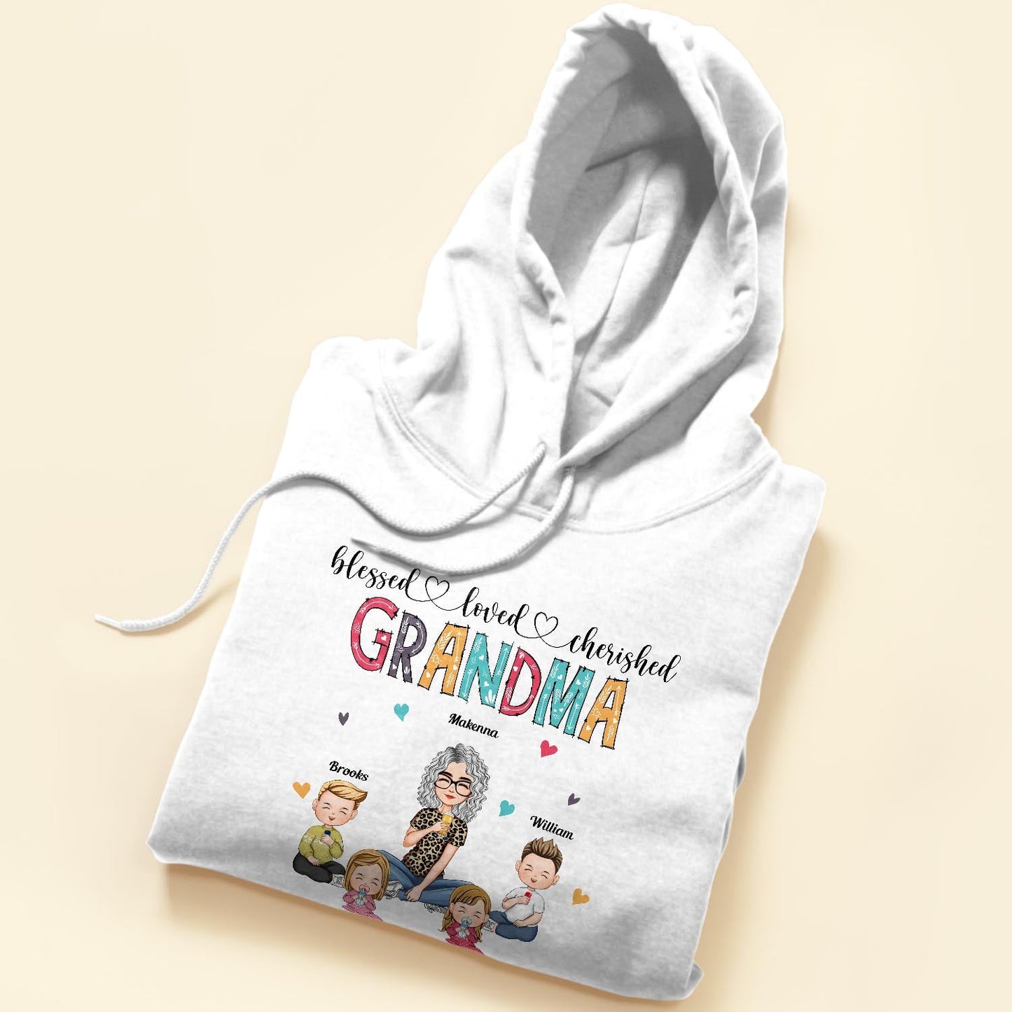 Blessed , Loved, Cherished  - Personalized Shirt - Birthday, Loving Gift For Grandma, Nana, Gigi