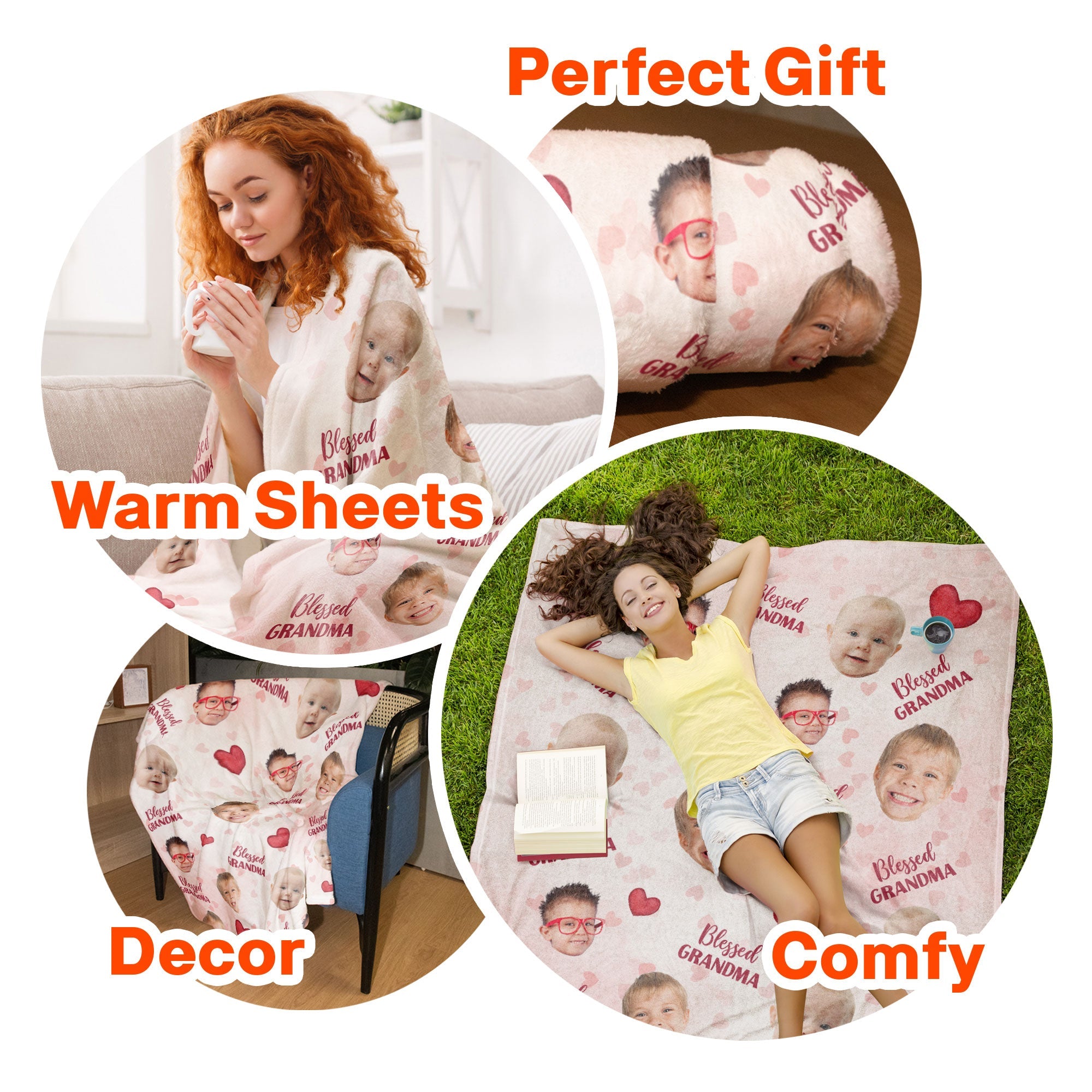 Blessed Grandma - Personalized Blanket - Christmas, New Year Gift For Grandma, Nana, Mimi, Gigi
