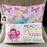 Book And Butterfly Kisses - Personalized Photo Pocket Pillow (Insert Included)