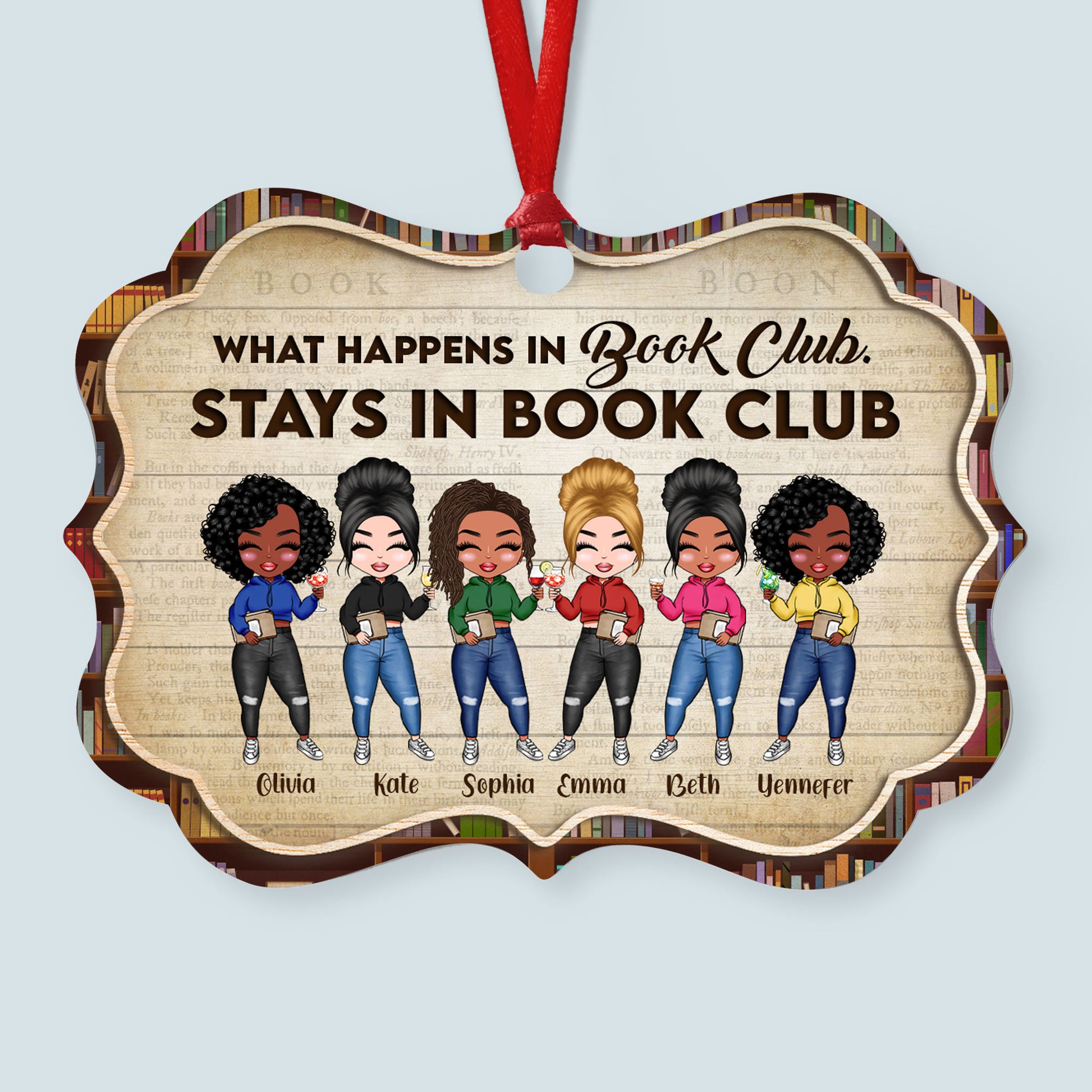 Book Club Besties - Personalized Aluminum Ornament - Christmas Gift For Book Lovers, Book Club MembersBook Club Besties - Personalized Aluminum Ornament - Christmas Gift For Book Lovers, Book Club Members