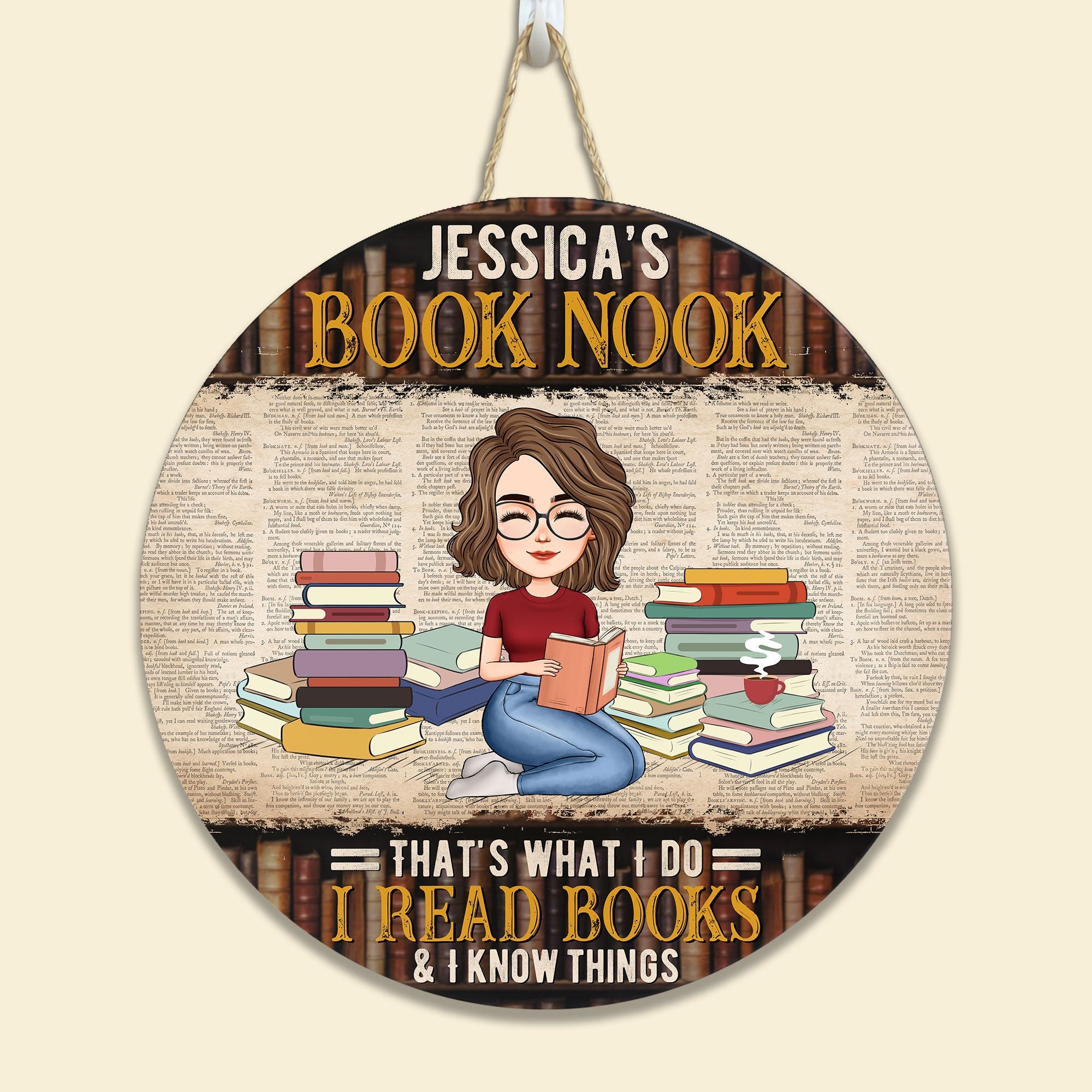 Book Nook - Personalized Round Wood Sign – Macorner
