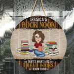 Book Nook - Personalized Round Wood Sign