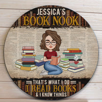 Book Nook - Personalized Round Wood Sign