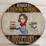 Book Nook - Personalized Round Wood Sign