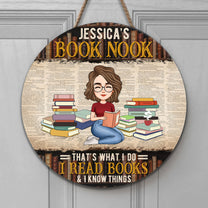 Book Nook - Personalized Round Wood Sign