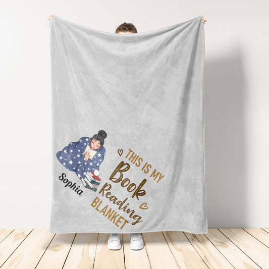 Book Reading Blanket  - Personalized Blanket - Birthday Gift For Book Lovers, Bookworms 