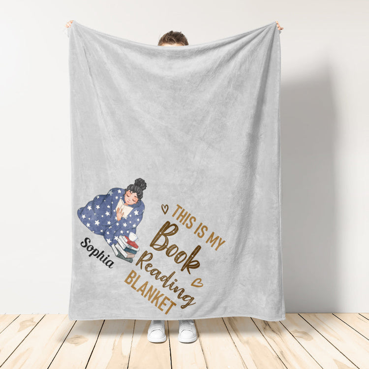 Book Reading Blanket  - Personalized Blanket - Birthday Gift For Book Lovers, Bookworms 