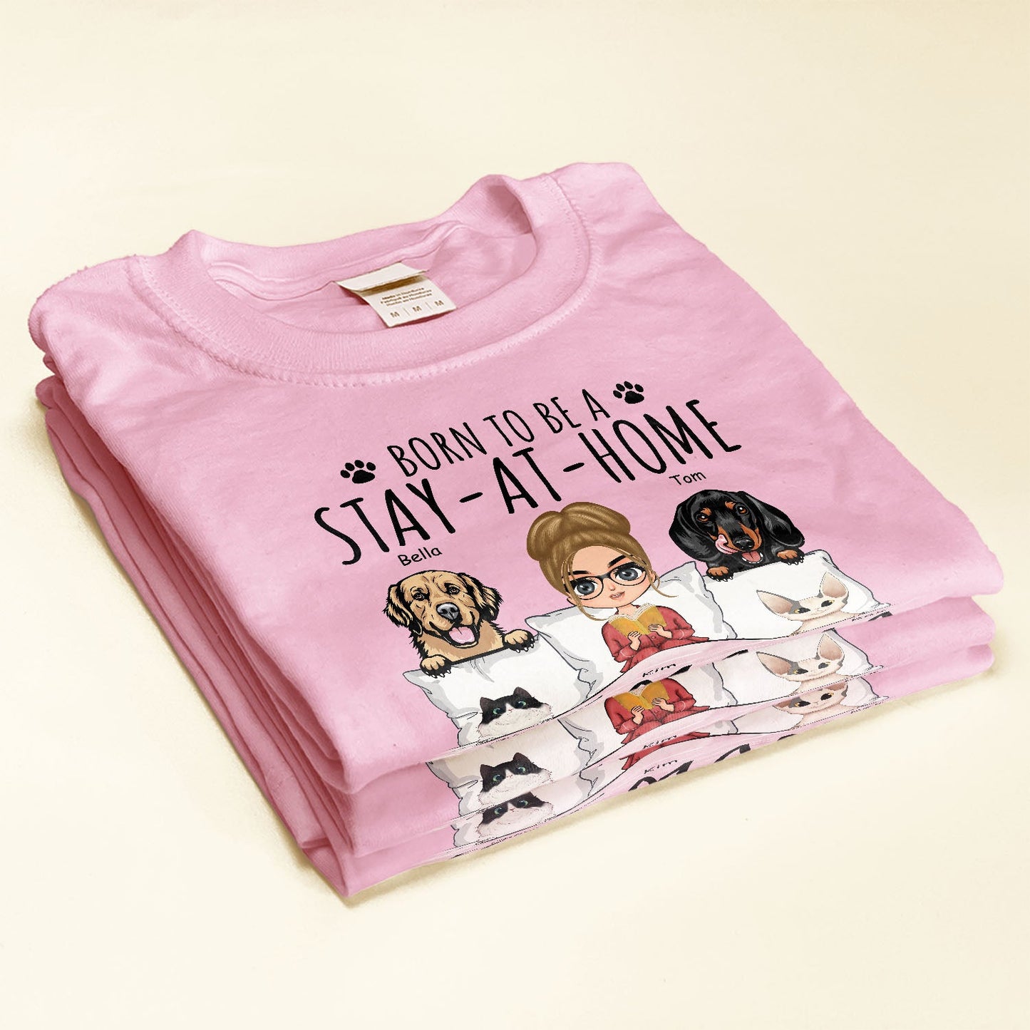 Born To Be A Stay At Home Fur Mama - Personalized Shirt - Birthday, Mother's Day Gift For Dog & Cat Mom, Dog & Cat Lover