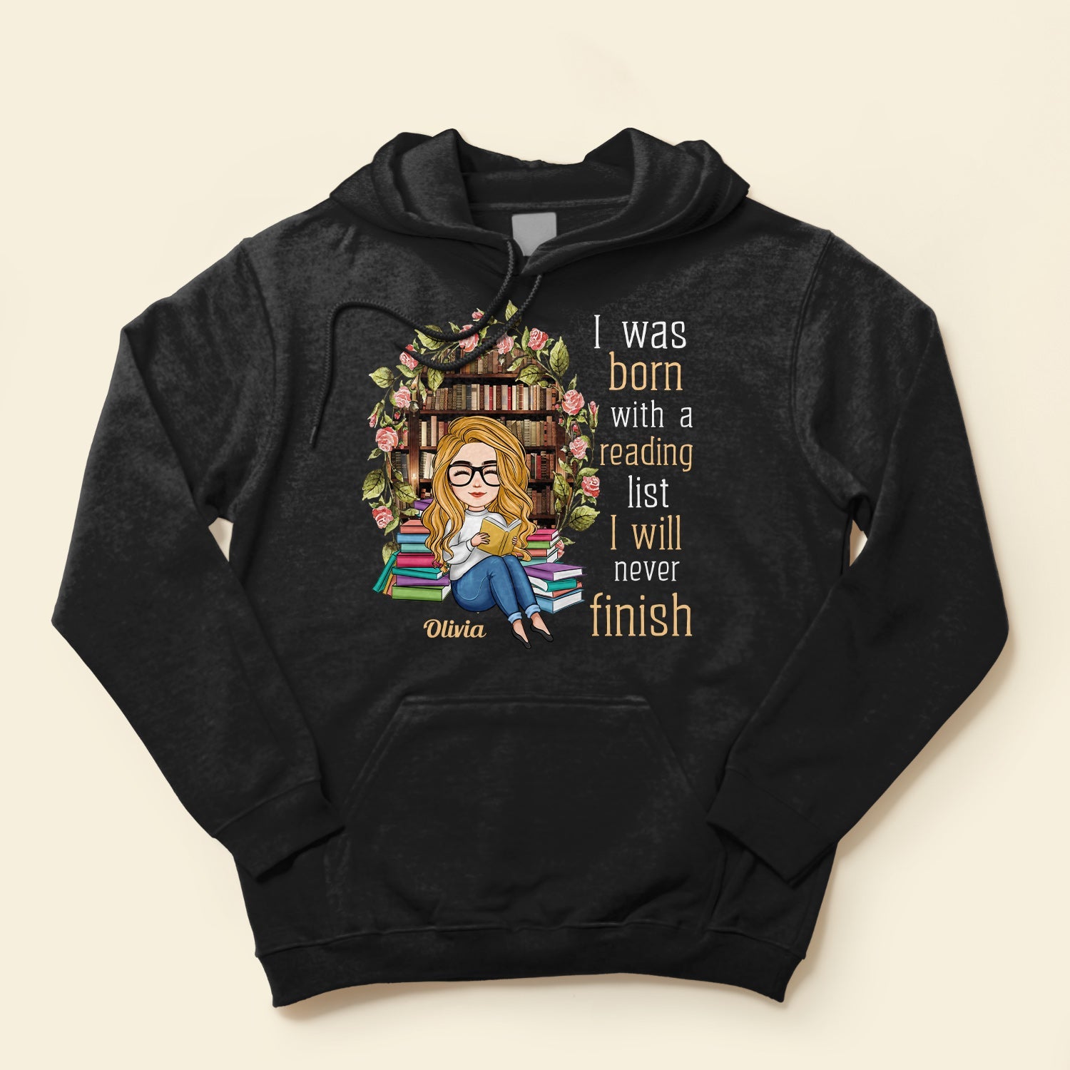 Born With A Reading List I Will Never Finish - Personalized Shirt