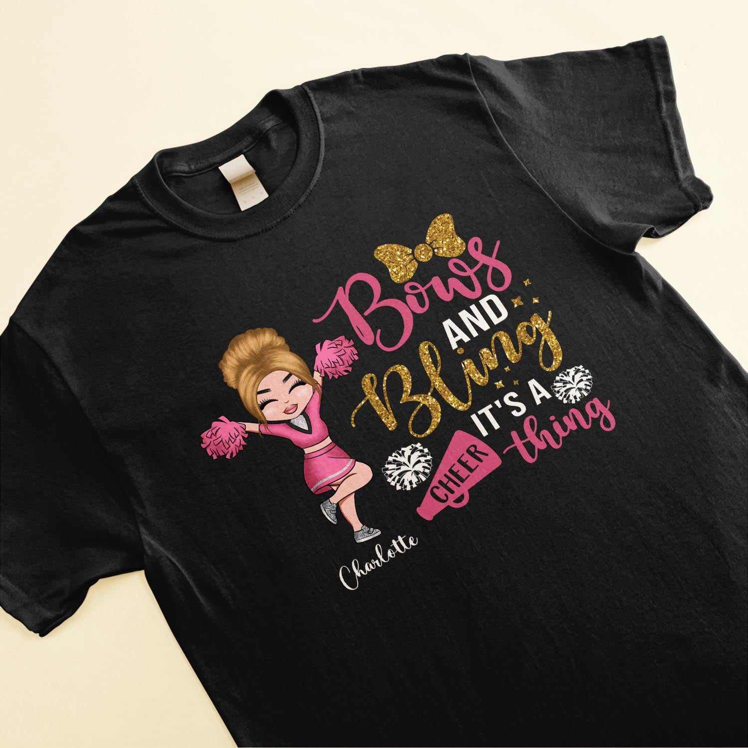 Bows And Bling It's A Cheer Thing - Personalized Shirt - Birthday Gift For Cheerleaders 
