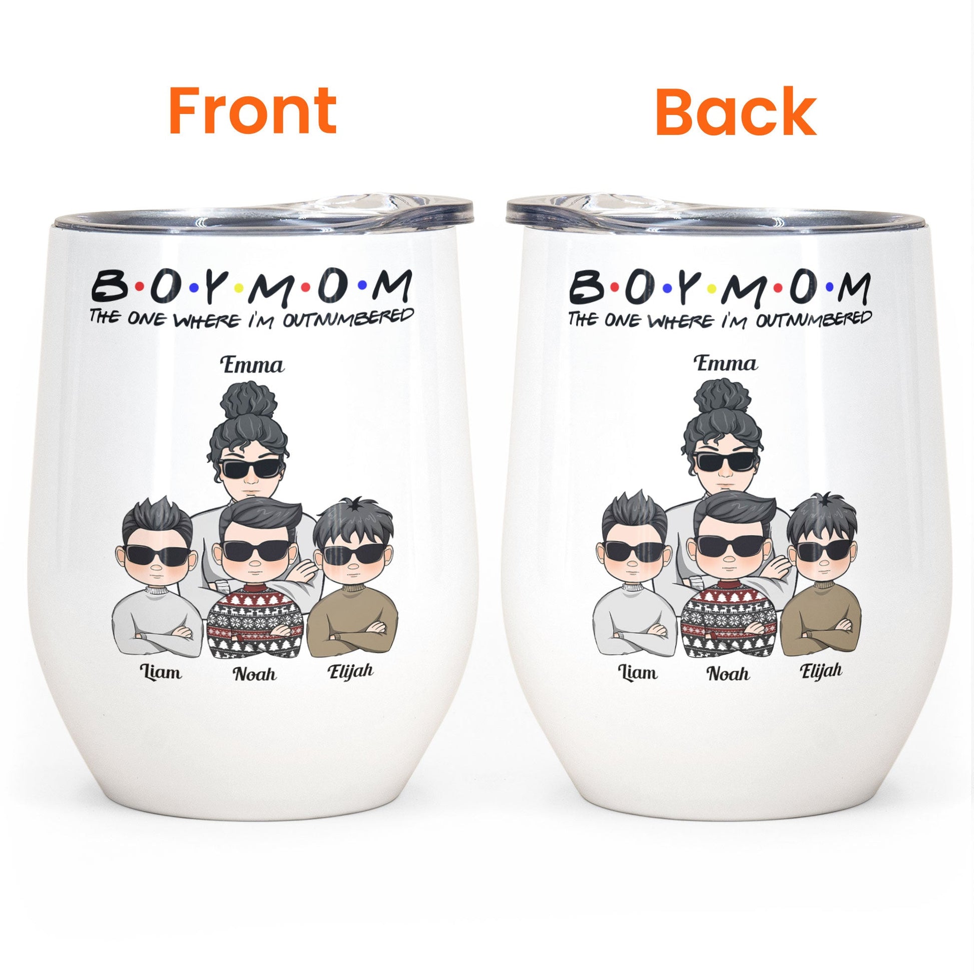 Boy Mom From Son Up Till Son Down - Personalized Wine Tumbler