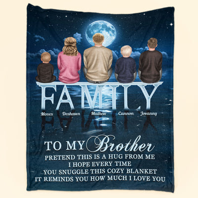 Brother Sister - Pretend This Is A Hug From Me  - Personalized Blanket - Christmas, New Year Gift For Sisters, Brothers, Sibling