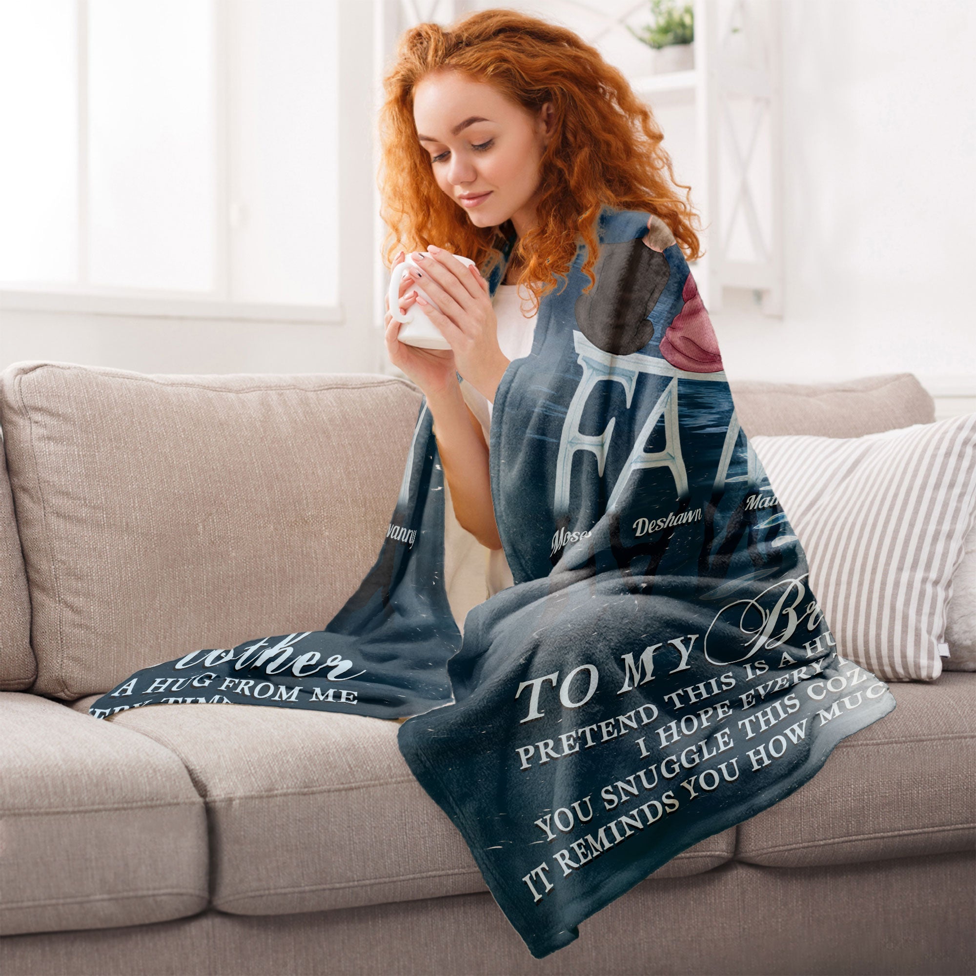 Brother Sister - Pretend This Is A Hug From Me  - Personalized Blanket - Christmas, New Year Gift For Sisters, Brothers, Sibling 
