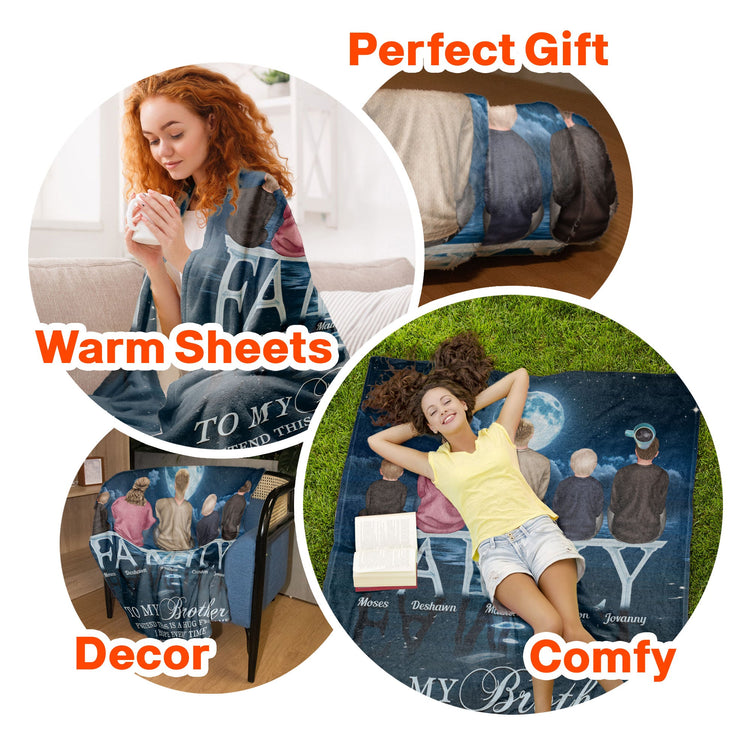 Brother Sister - Pretend This Is A Hug From Me  - Personalized Blanket - Christmas, New Year Gift For Sisters, Brothers, Sibling 