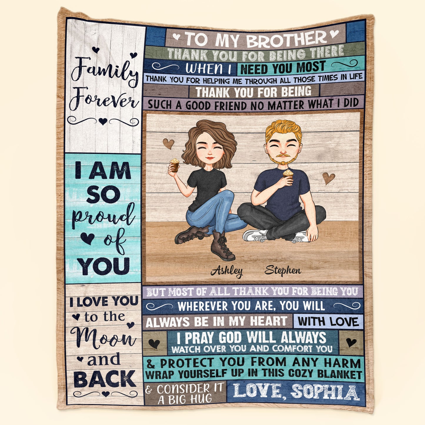 Brother - Thank You For Being You  - Personalized Blanket