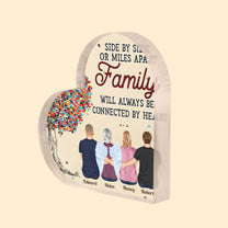 Brothers & Sisters Are Always Connected By Heart - Personalized Heart-Shaped Acrylic Plaque - Gift For Brothers, Sisters, Siblings, Family