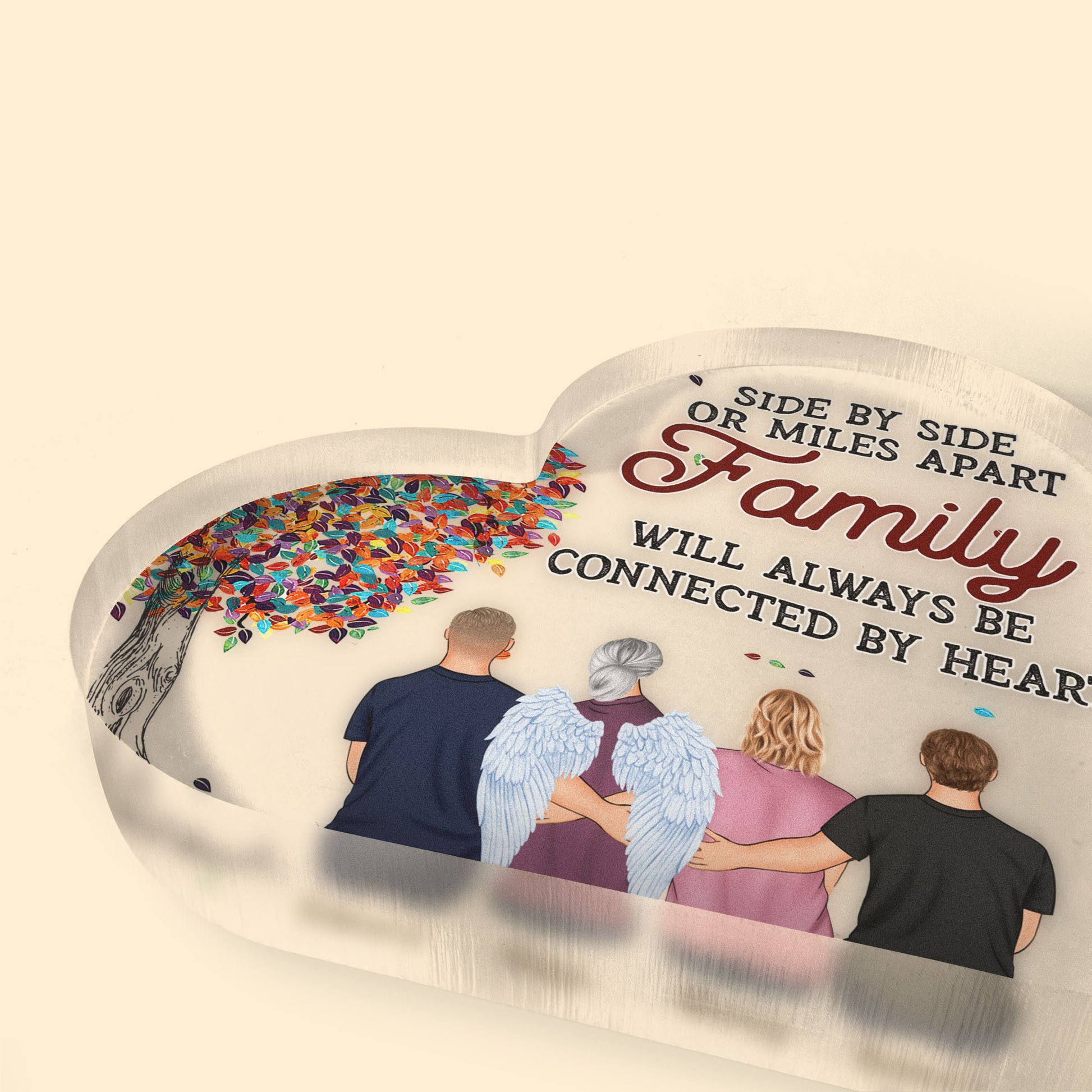 Brothers & Sisters Are Always Connected By Heart - Personalized Heart-Shaped Acrylic Plaque - Gift For Brothers, Sisters, Siblings, Family
