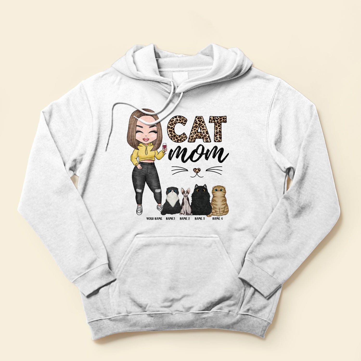 CAT MOM - Personalized Shirt - Cartoon Girl