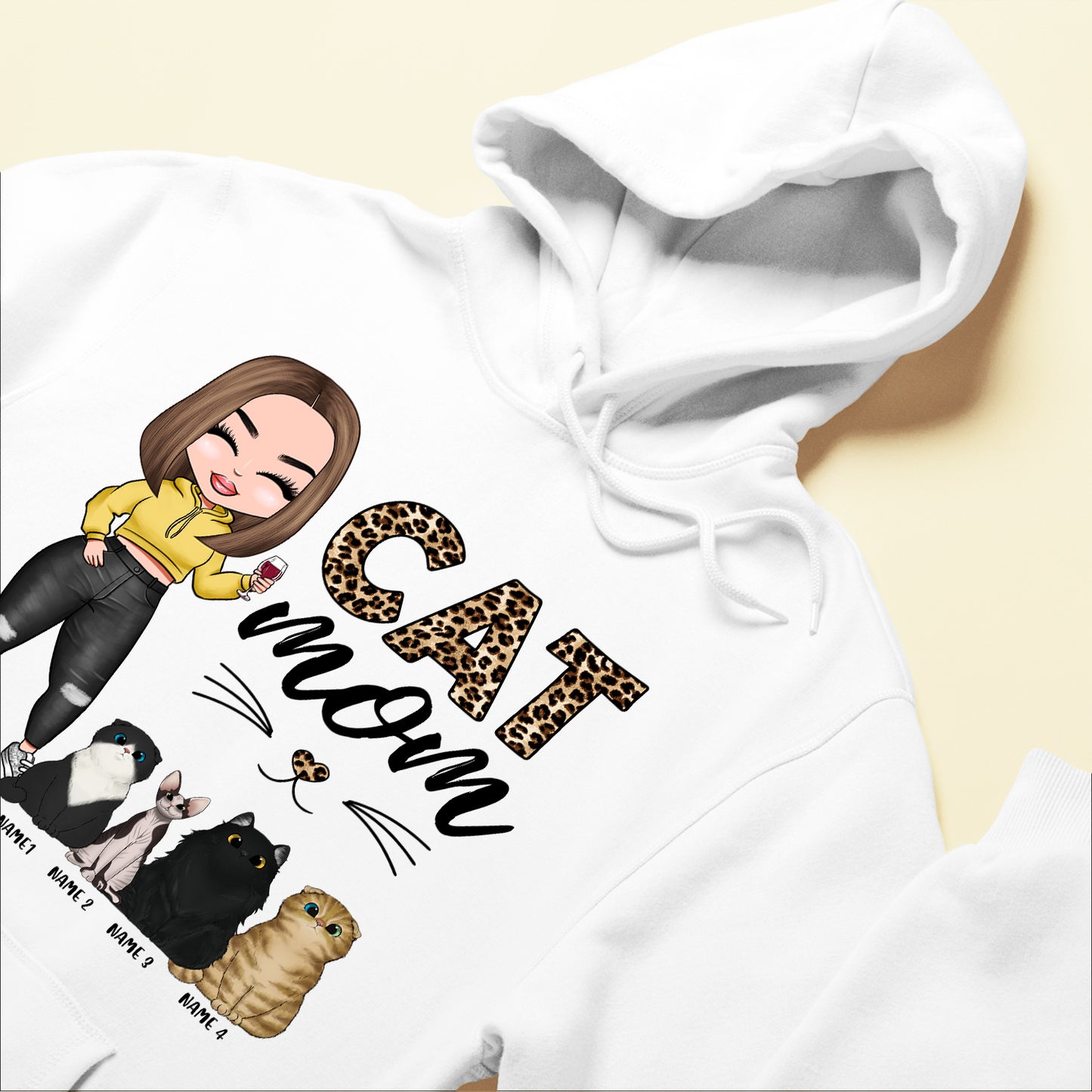 CAT MOM - Personalized Shirt - Cartoon Girl