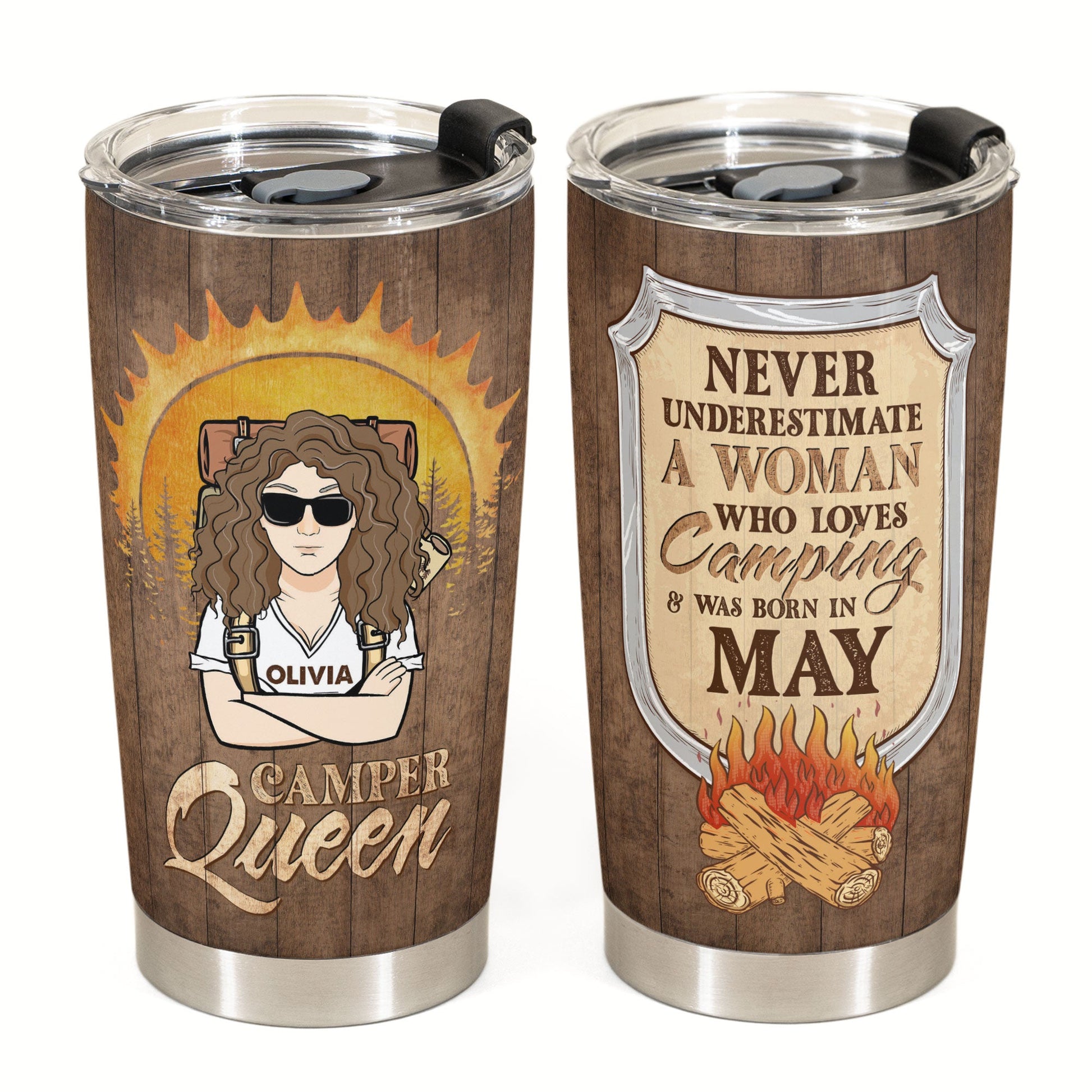 Camping Queen - Personalized Tumbler - Gift For Camping Lovers