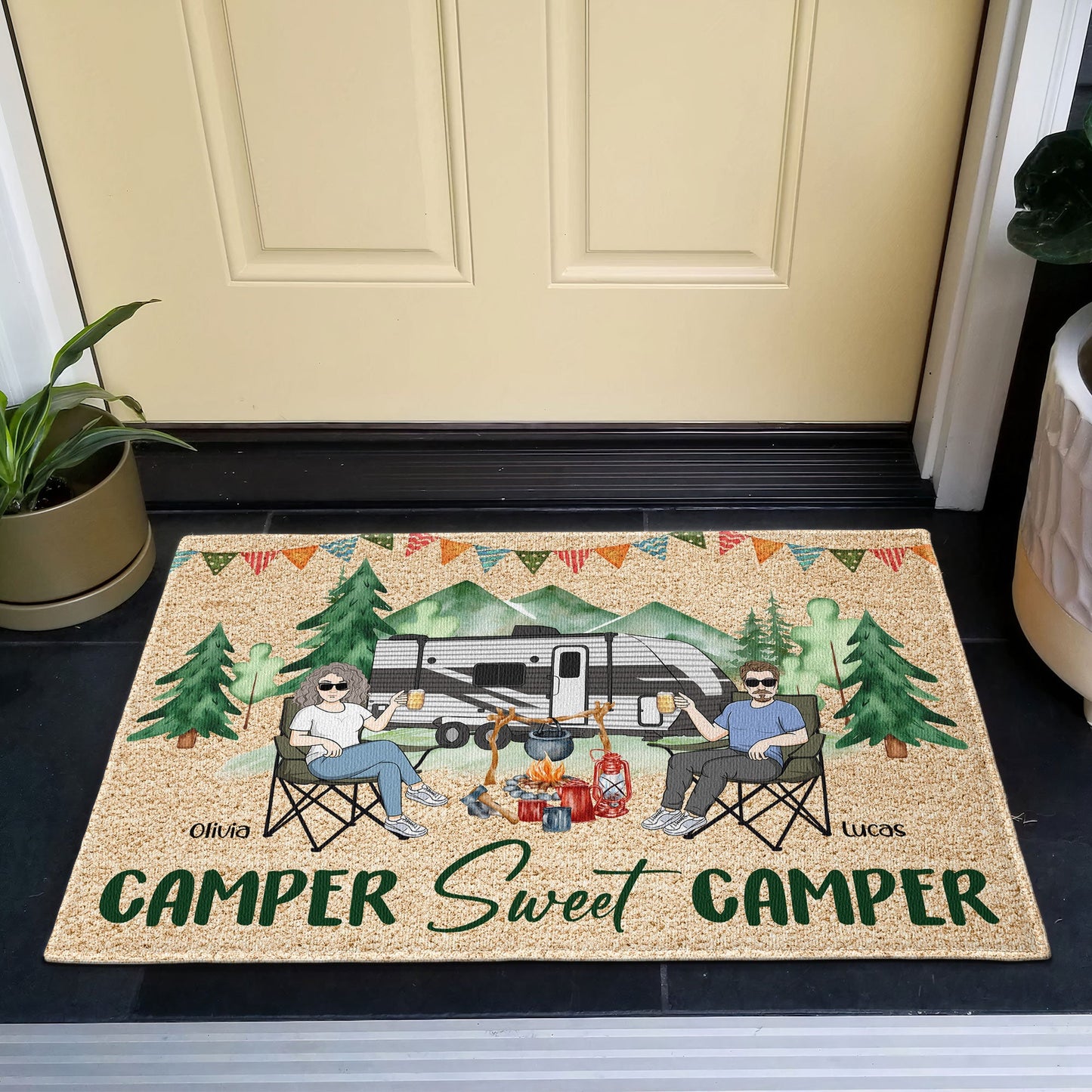 Camper Sweet Camper - Personalized Doormat