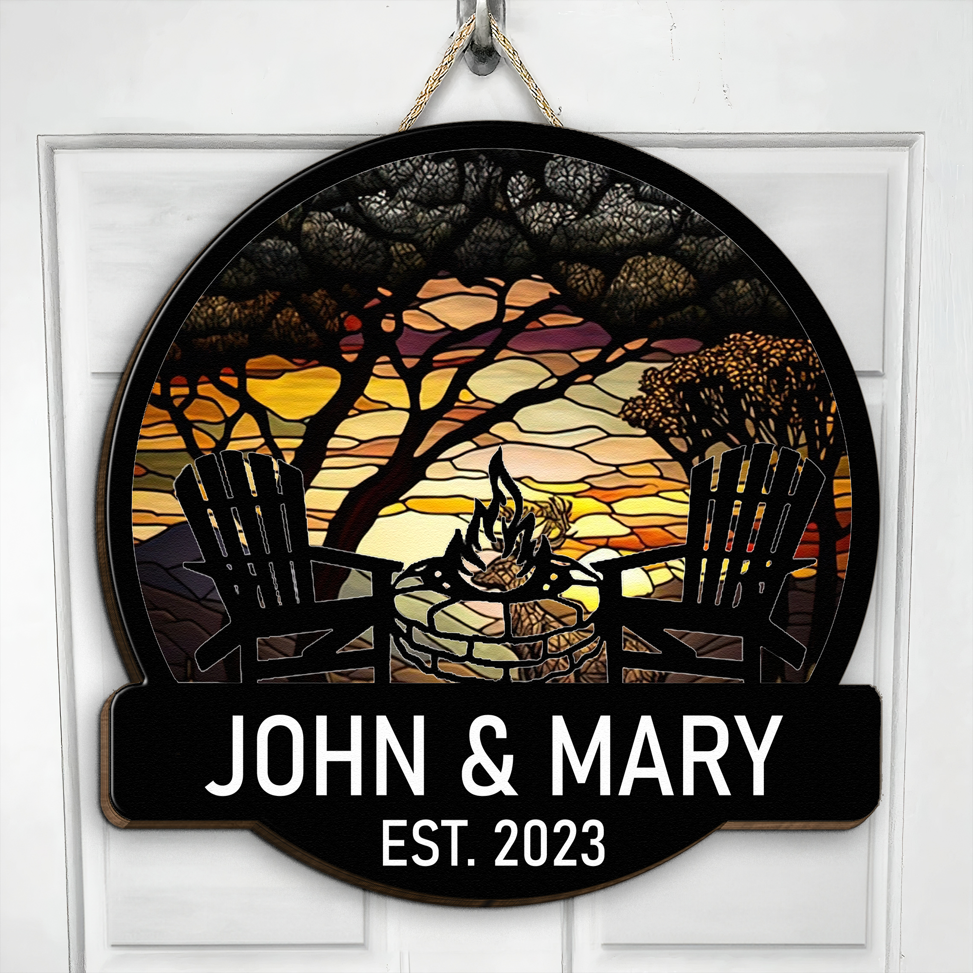 Camping Partners For Life Husband Wife Couple Gift - Personalized Wood Sign
