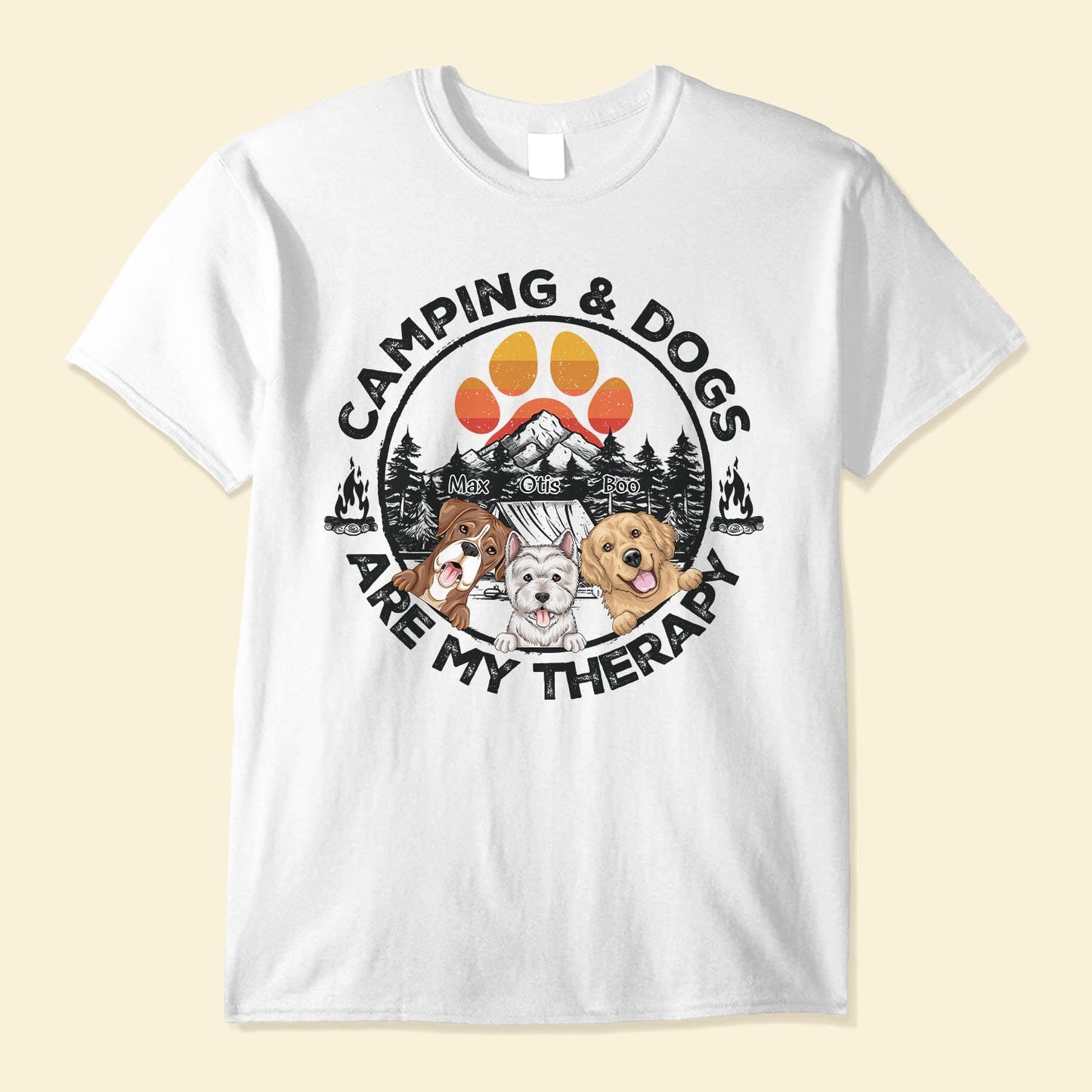 Camping & Dogs Are My Therapy - Personalized Shirt