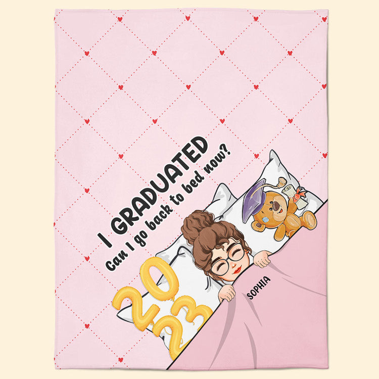 Can I Go Back To Bed Now (Corner Version)- Personalized Blanket