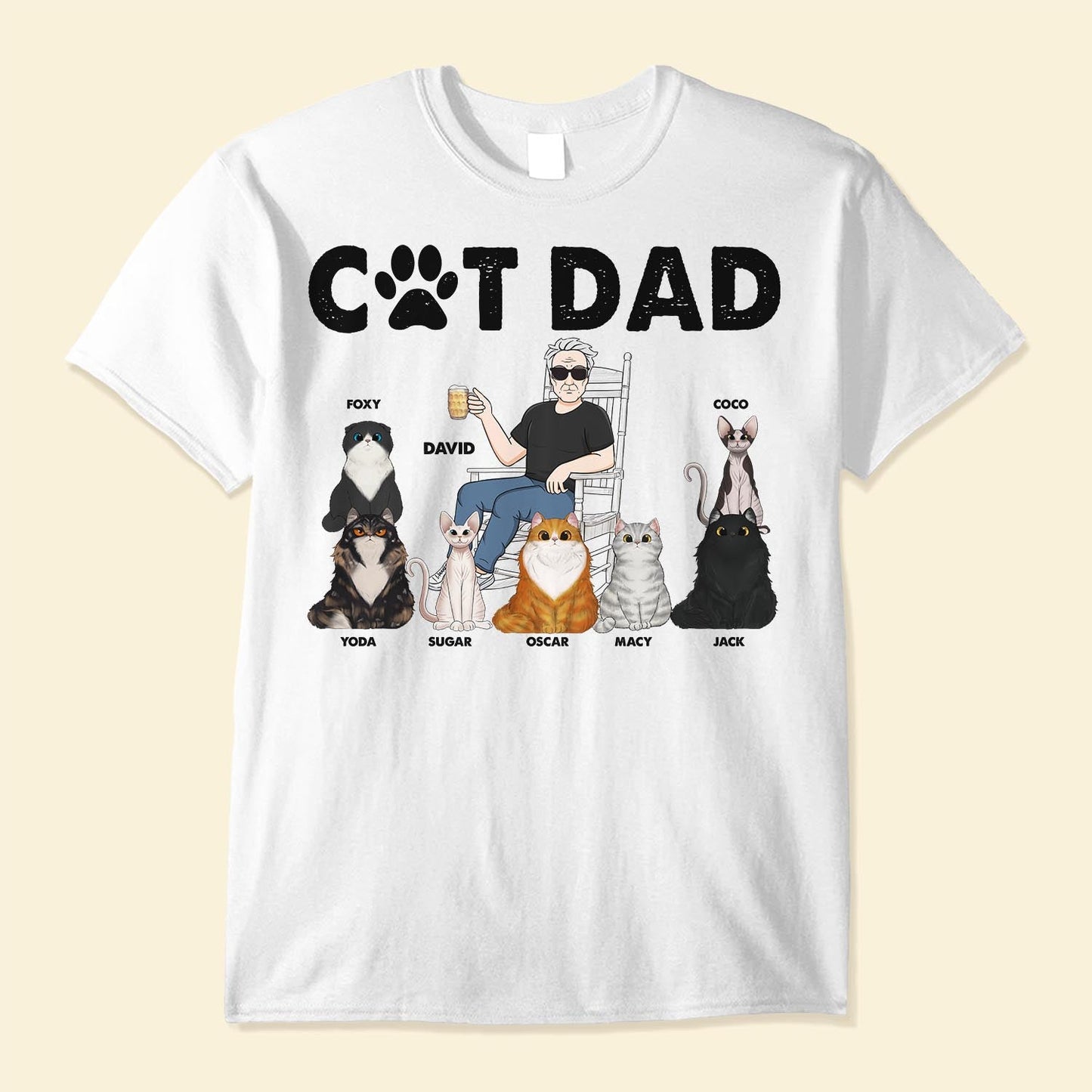 Cat Dad - Personalized Shirt - Birthday, Funny, Father's Day Gift For Husband, Dad, Grandpa, Cat Lover, Cat Owner