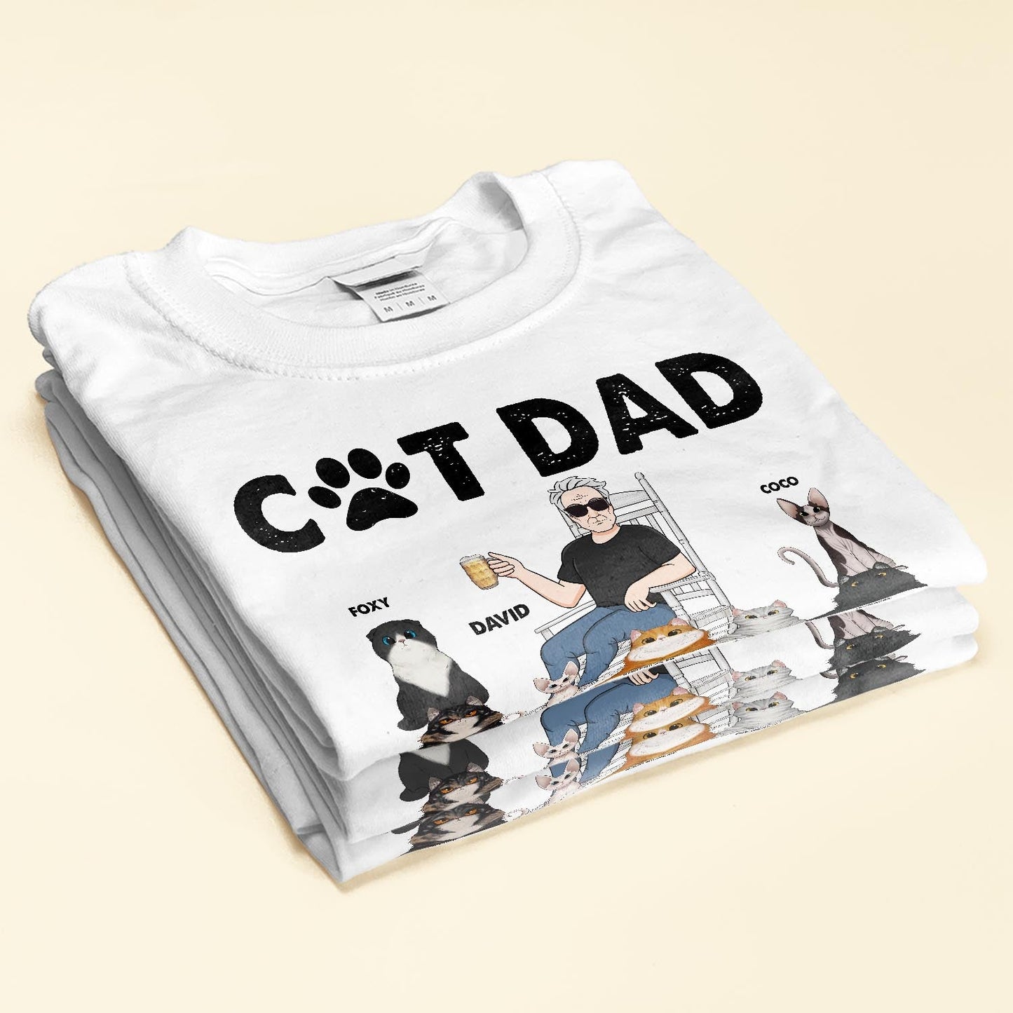 Cat Dad - Personalized Shirt - Birthday, Funny, Father's Day Gift For Husband, Dad, Grandpa, Cat Lover, Cat Owner