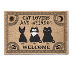 Cat Lovers & Weirdos Welcome - Personalized Doormat
