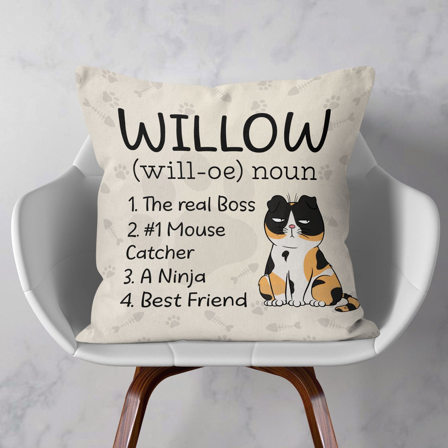 Cat Mom Cat Dad Write Definition Of My Cat - Personalized Pillow (Insert Included)