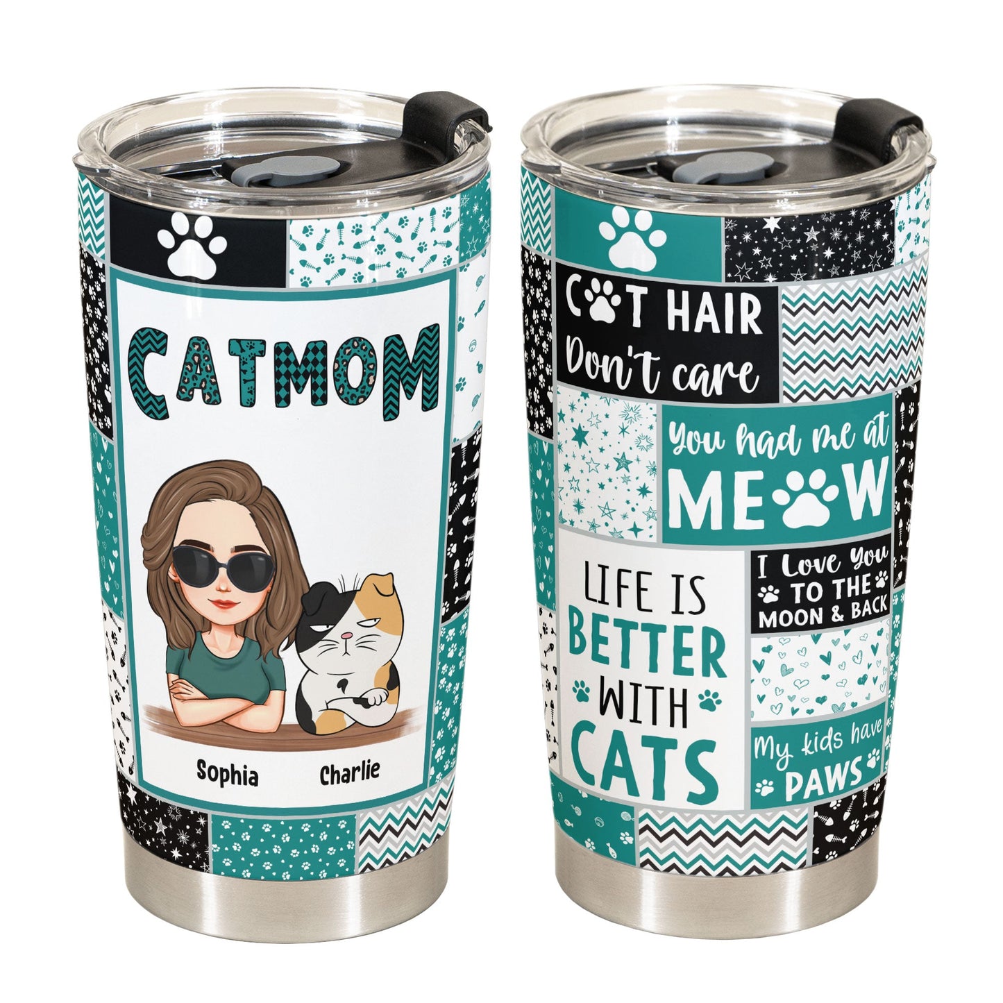 Cat Mom Funny Version - Personalized Tumbler Cup