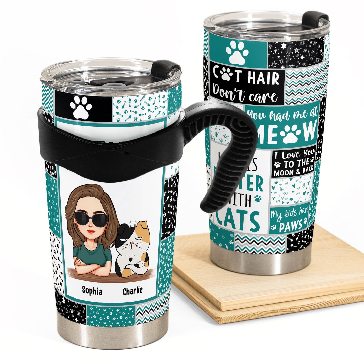 Cat Mom Funny Version - Personalized Tumbler Cup