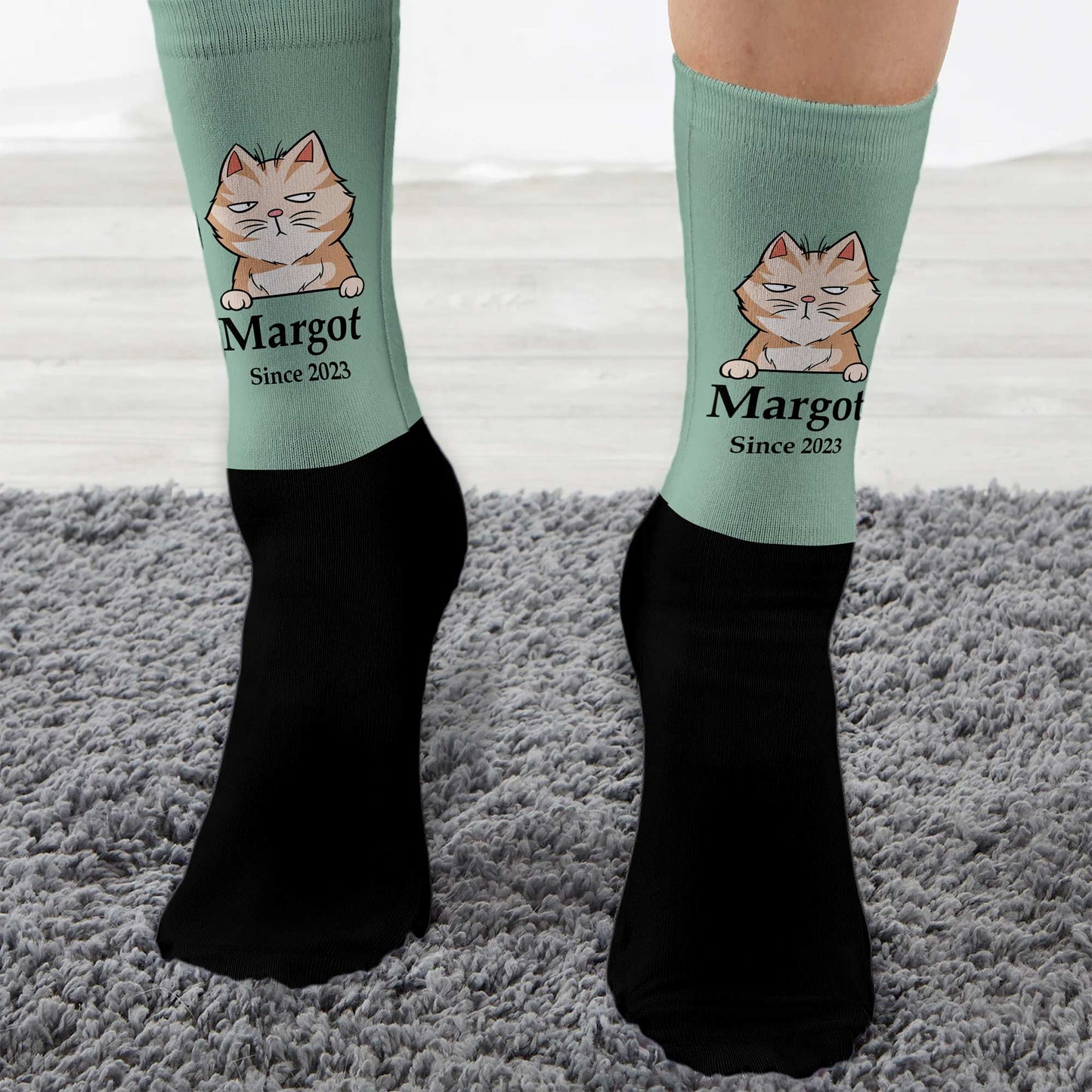 Cat Portrait - Personalized Knee High Socks