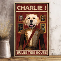 Pet Rules This House - Personalized Photo Wrapped Canvas