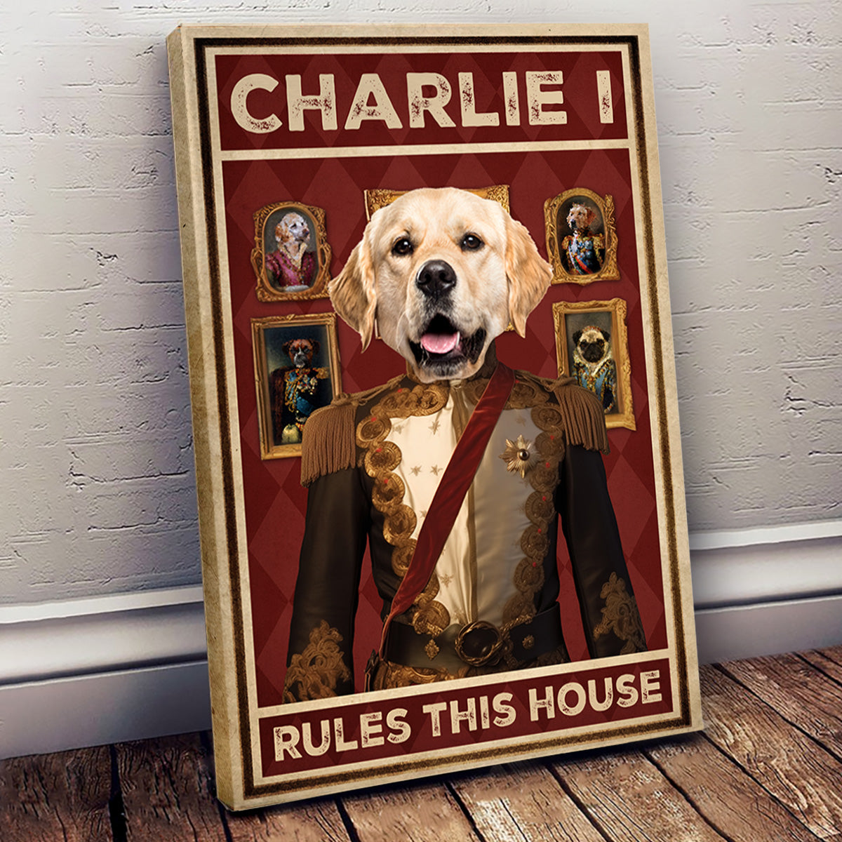 Pet Rules This House - Personalized Photo Wrapped Canvas