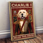 Pet Rules This House - Personalized Photo Wrapped Canvas