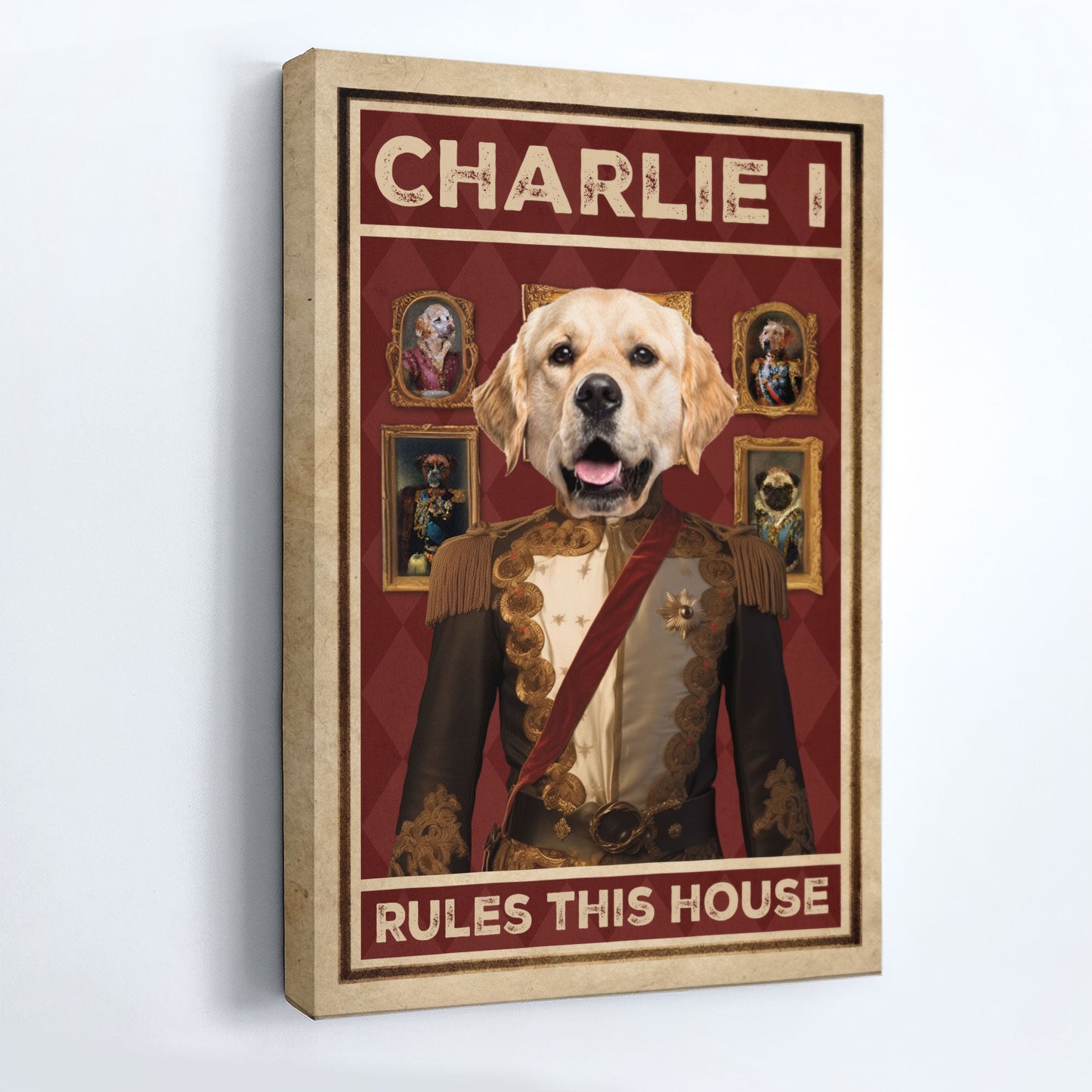 Pet Rules This House - Personalized Photo Wrapped Canvas