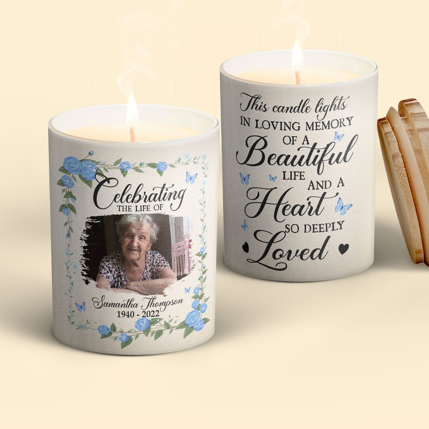 Celebrating The Life - Personalized Photo Candle