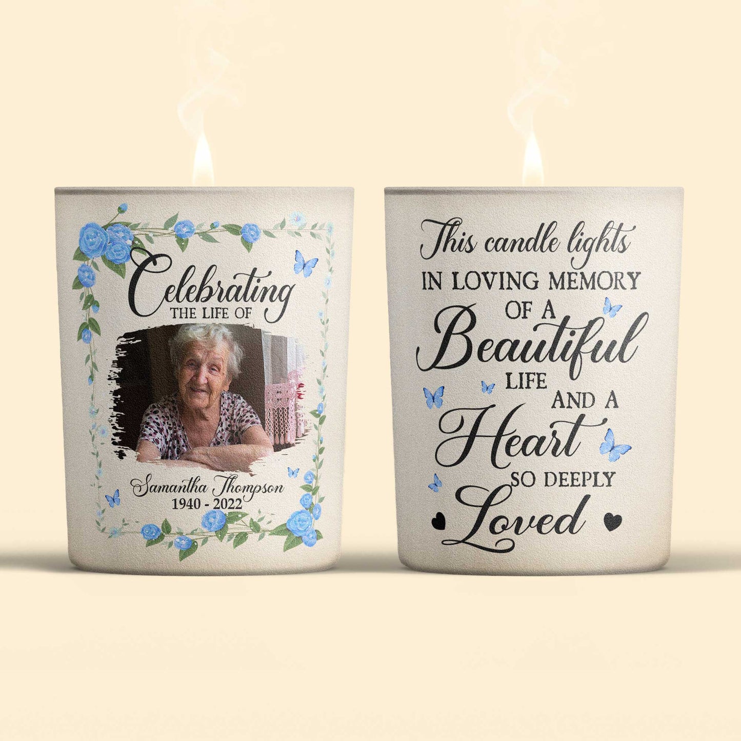 Celebrating The Life - Personalized Photo Candle