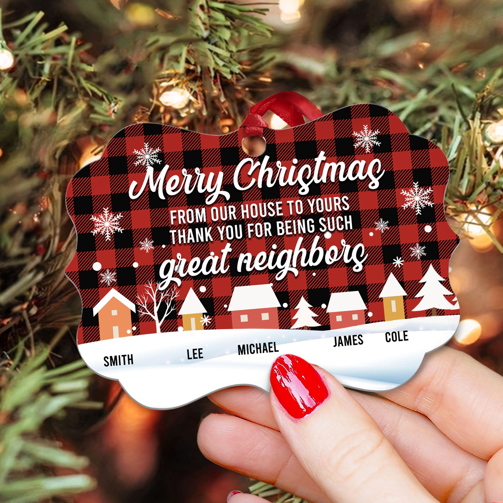 Neighbor Christmas Ornament, Christmas Gift for Neighbor, Best