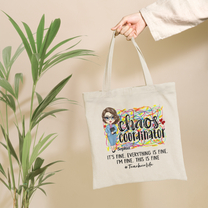 Chaos Coordinator - Personalized Tote Bag - Birthday, Funny Gift For Teachers, Friends, Coworker, Educators