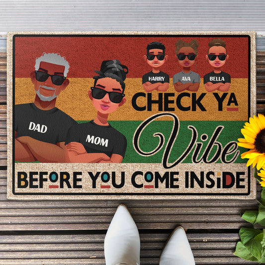Check Ya Vibe Before You Come Inside - Personalized Doormat