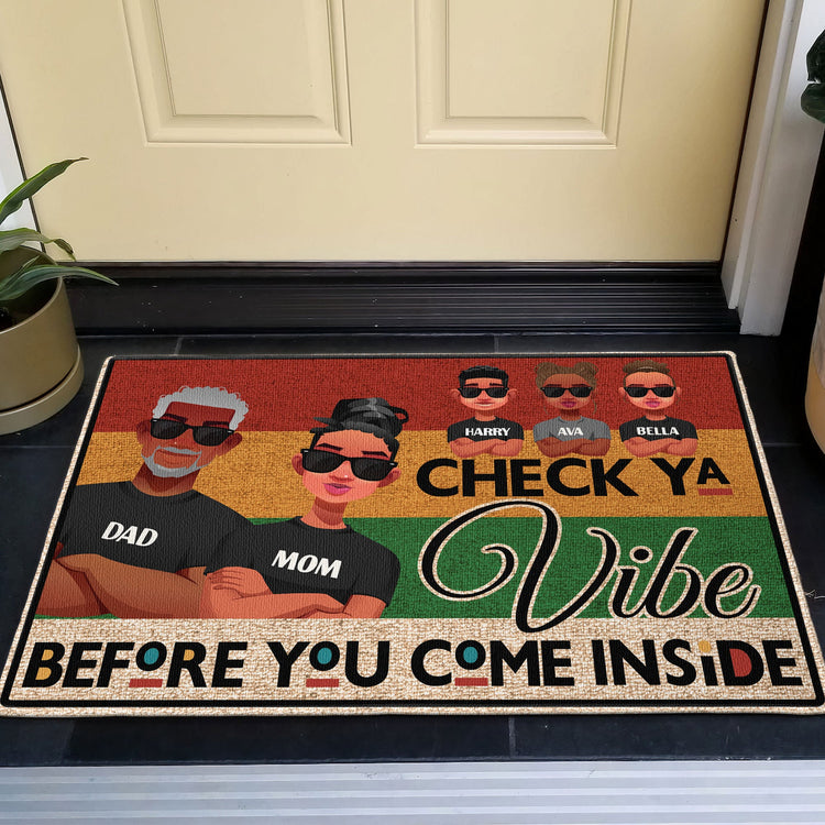 Check Ya Vibe Before You Come Inside - Personalized Doormat