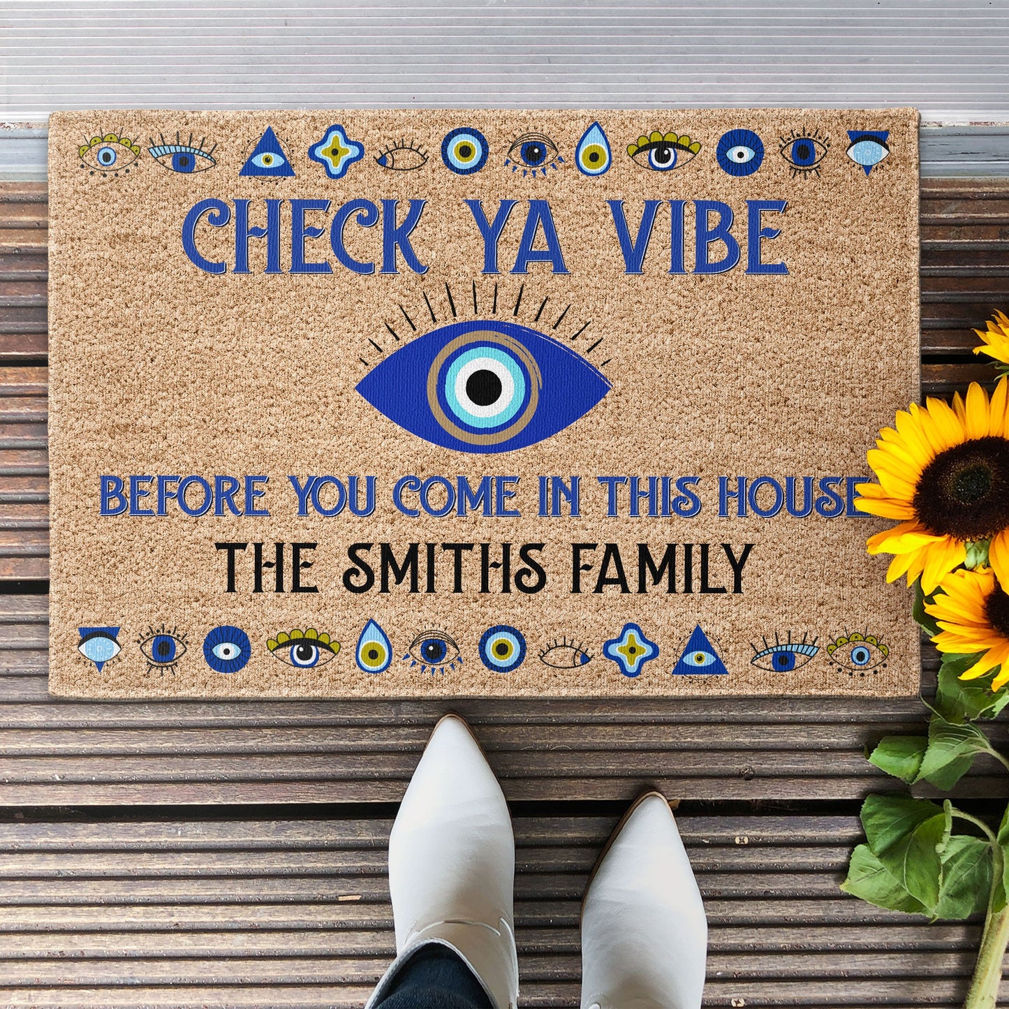 Check Ya Vibe - Personalized Doormat