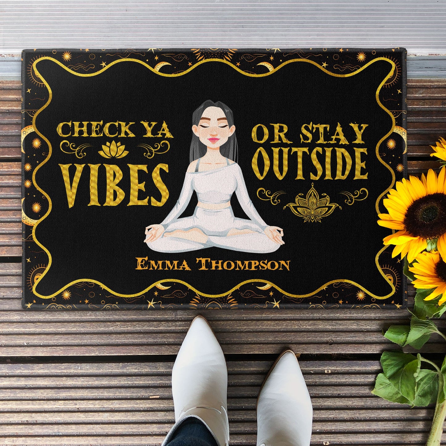 Check Ya Vibes Or Stay Outside - Personalized Doormat