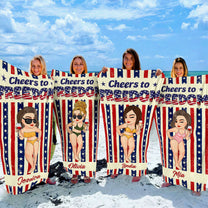 Cheers To Freedom - Personalized Beach Towel